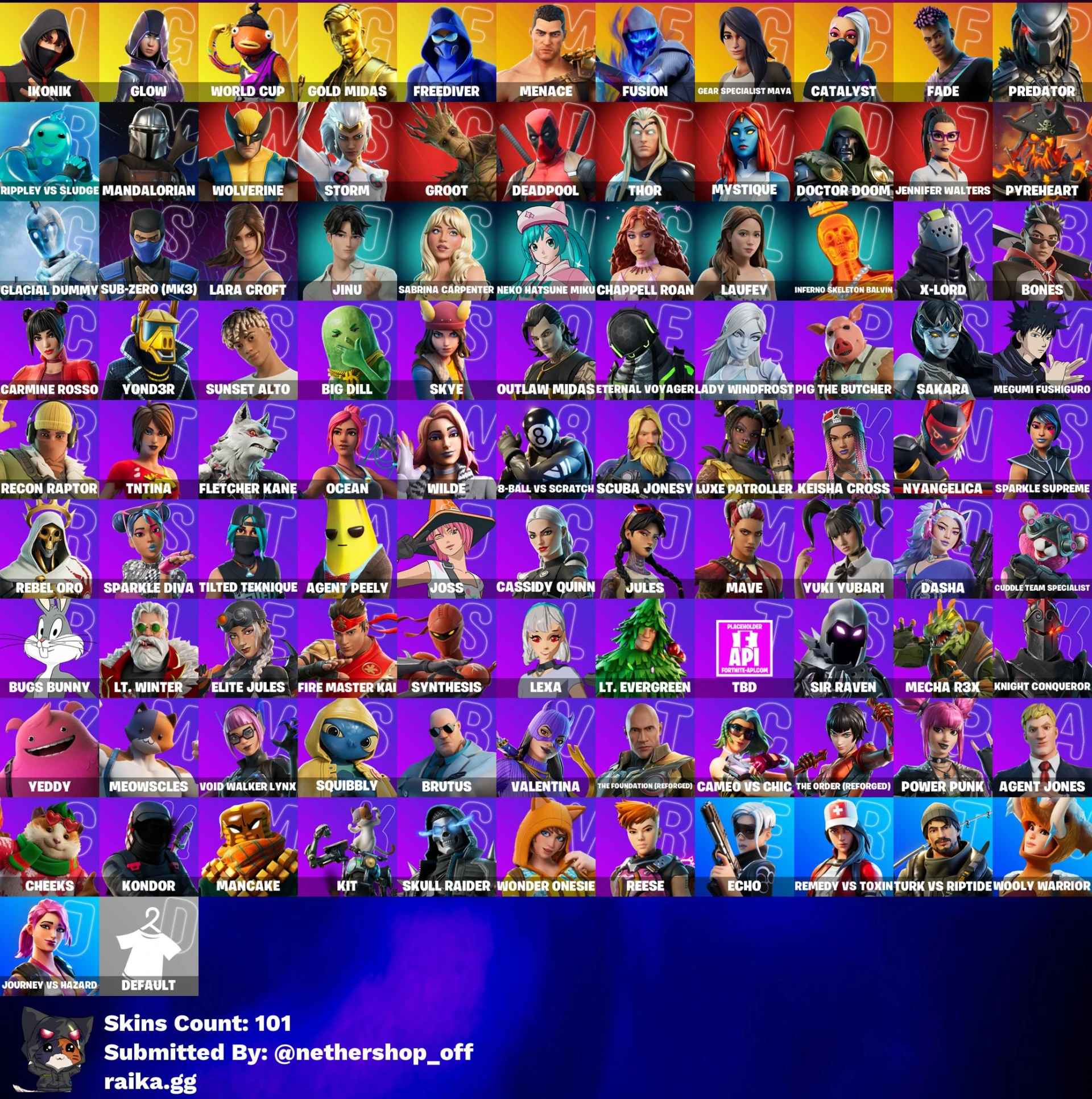 [PC] 101 SKINS | I.K.O.N.E. | GLOW | WORLD CUP |